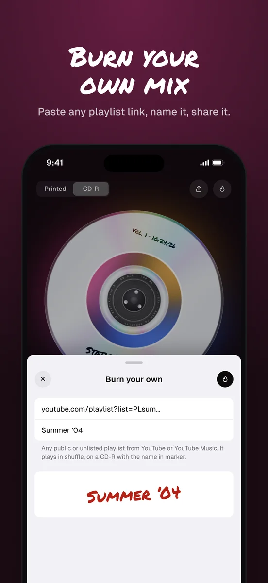 Burn your own mix
